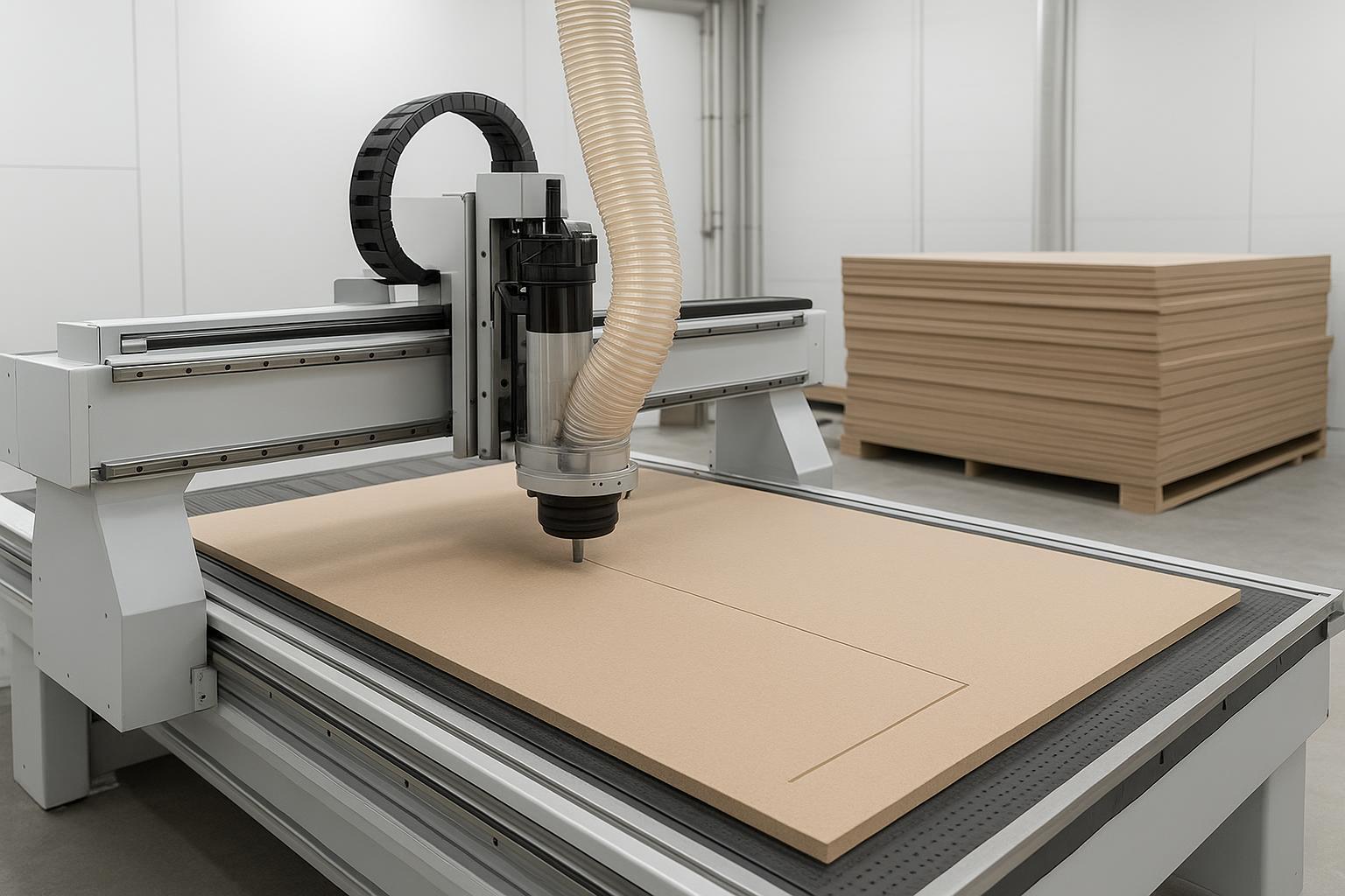 ما هي ماكينة راوتر CNC التي تقطع لوح MDF على طاولة تفريغ