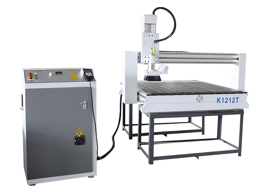 Three-quarter view of the K1212T mini CNC router