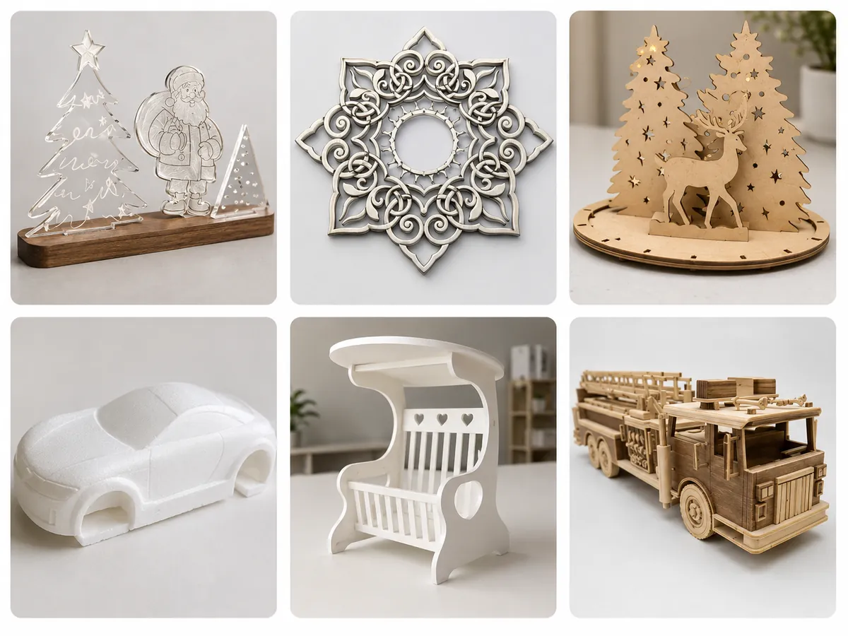 Examples of decorative MDF panels and woodcraft CNC applications