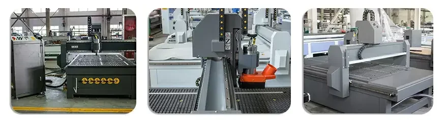 Vues détaillées de la fraiseuse CNC et de la broche pour l'étude de la configuration