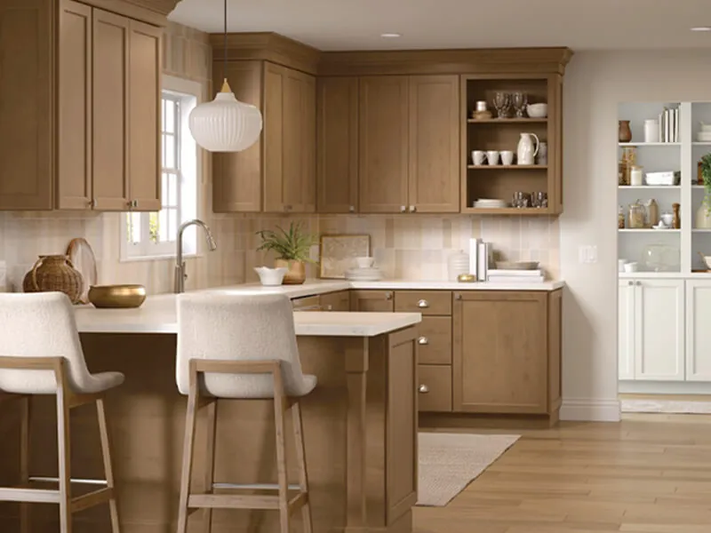 Finished furniture environment representing cabinet and panel production