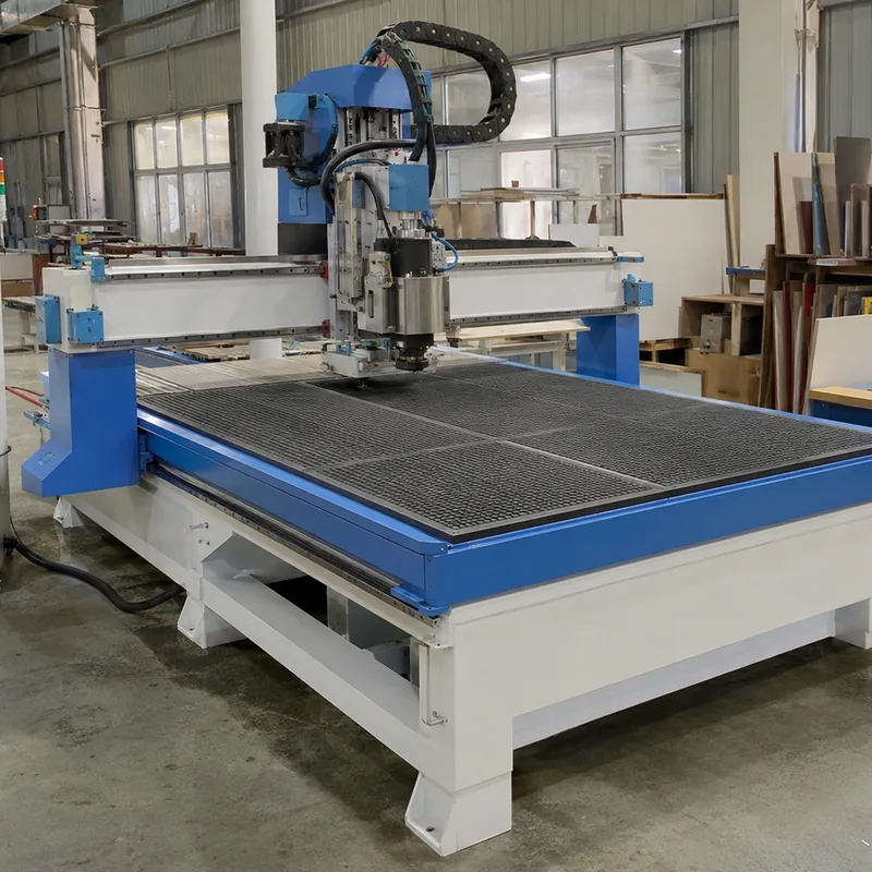 ماكينة راوتر CNC شديدة التحمل 1325 طراز K45MT في ورشة صناعية للأعمال الخشبية