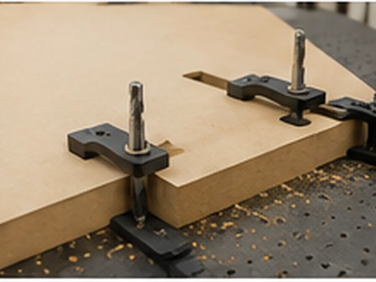 Clamp and workholding setup for MDF routing