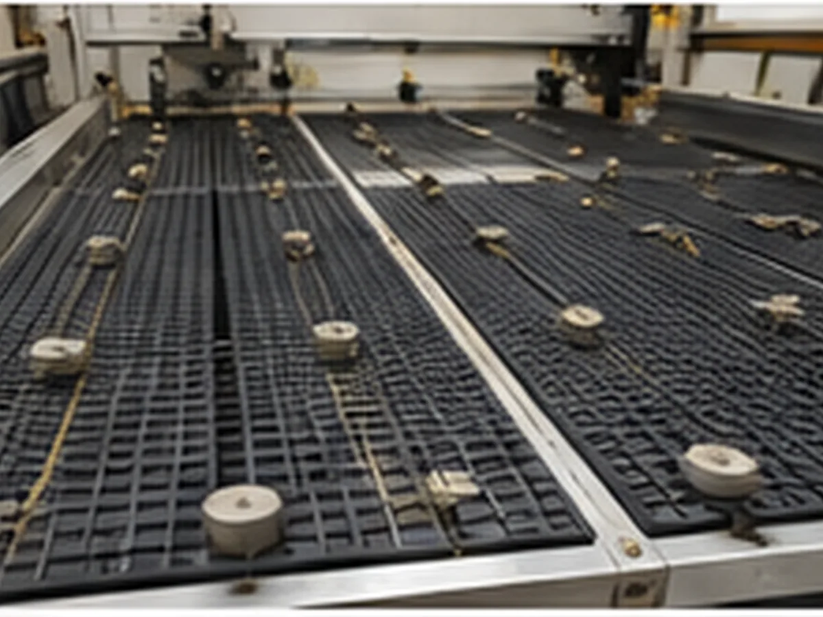 MDF sheet held on a CNC router vacuum table