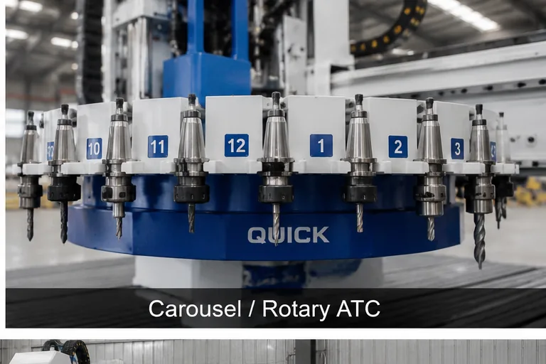 Carousel ATC magazine with numbered tool pockets