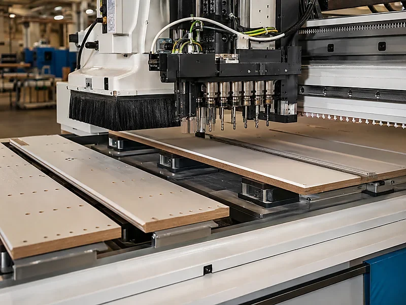 usinage de panneaux par perçage avec une fraiseuse CNC